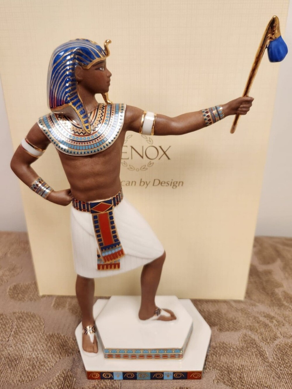 Lenox King Tutankhamun figurine accented with 24 karat gold i